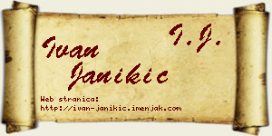 Ivan Janikić vizit kartica